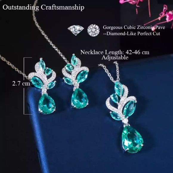 ❌Waterdrop CZ Pave Jewelry Bundle - Picture 1 of 7